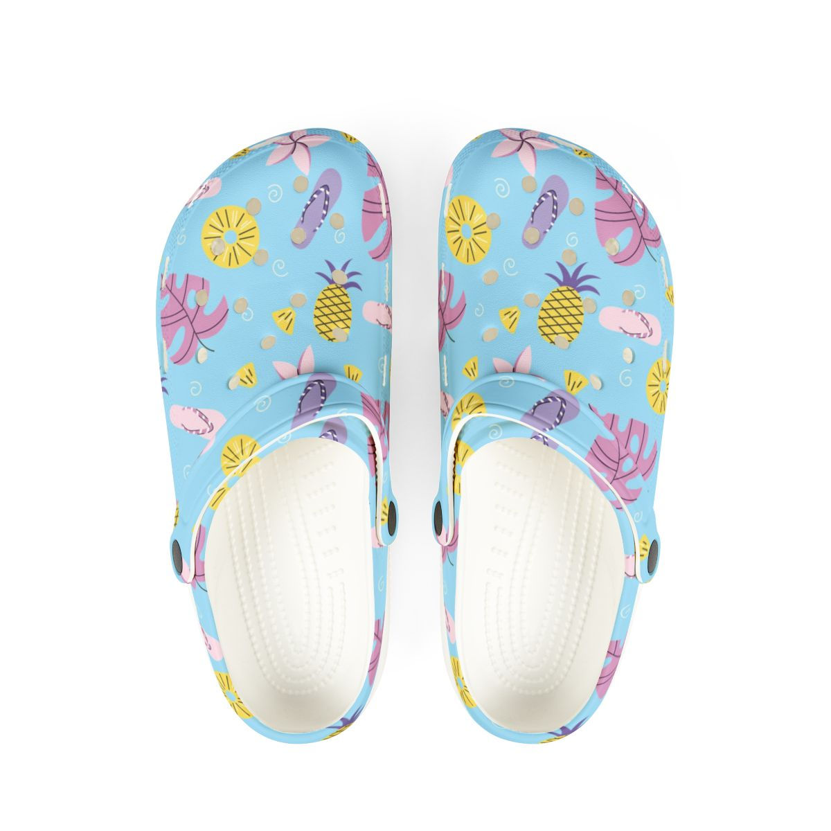KLÅOG - EVA Foam Rubber Shoes (CLOG), Custom Tropical Pineapple Summer Vibe