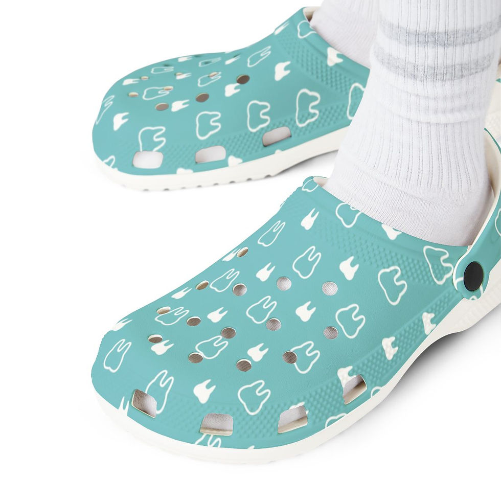 Thumbnail: KLÅOG - EVA Foam Rubber Shoes (CLOG), Custom Blue & White Dental Design 