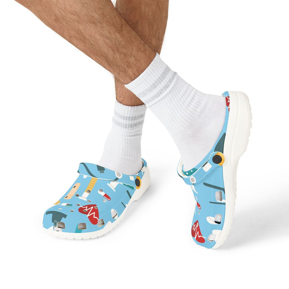 Thumbnail: KLÅOG - EVA Foam Rubber Shoes (CLOG), Custom Light Blue Medical Design