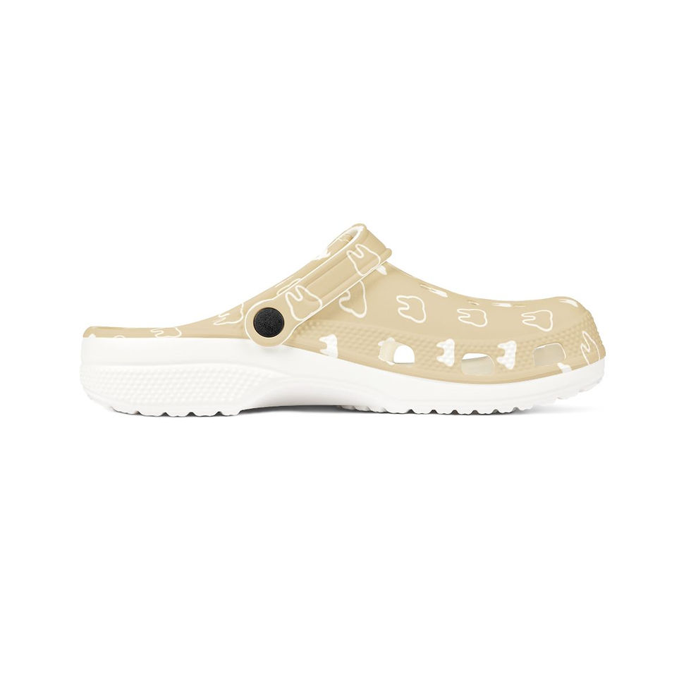 Thumbnail: KLÅOG - EVA Foam Rubber Shoes (CLOG),  Custom Beige Dental Design 