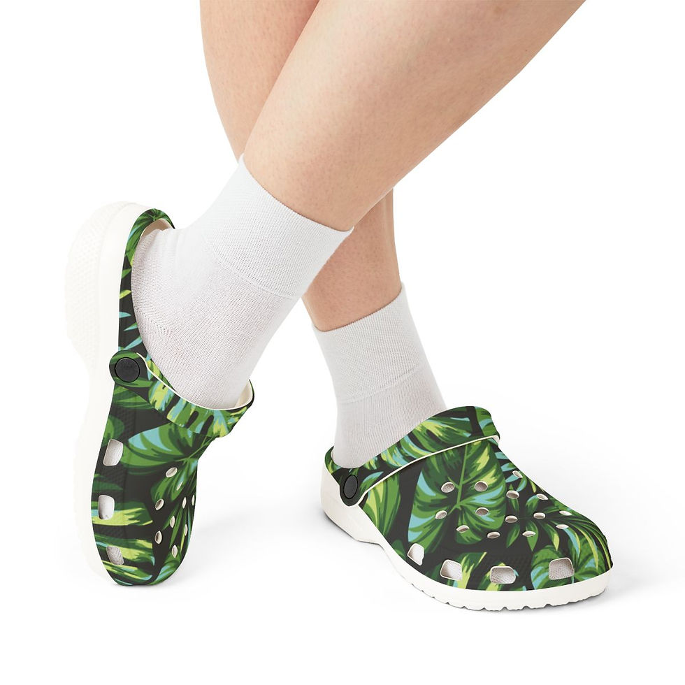 Thumbnail: KLÅOG - EVA Foam Rubber Shoes (CLOG), Custom Black & Bluegreen Summer Vibe