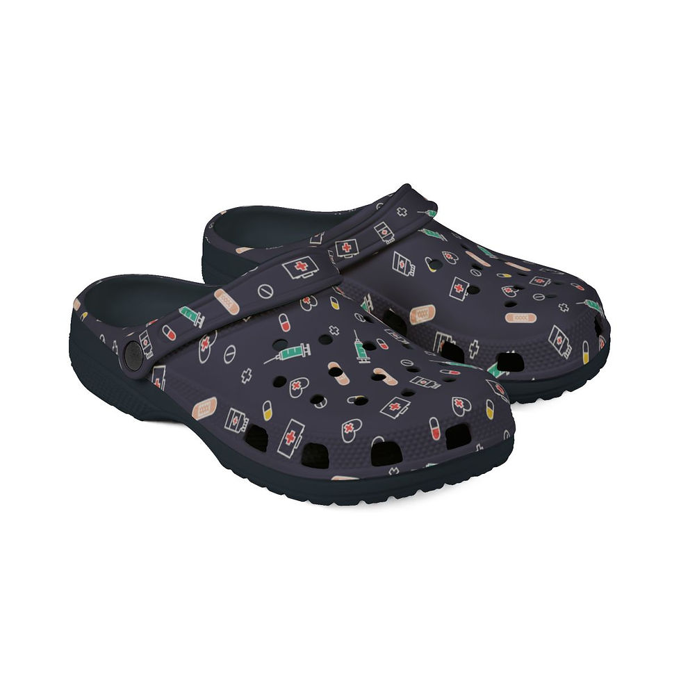 Thumbnail: KLÅOG - EVA Foam Rubber Shoes (CLOG), Custom Dark Blue Medical Design