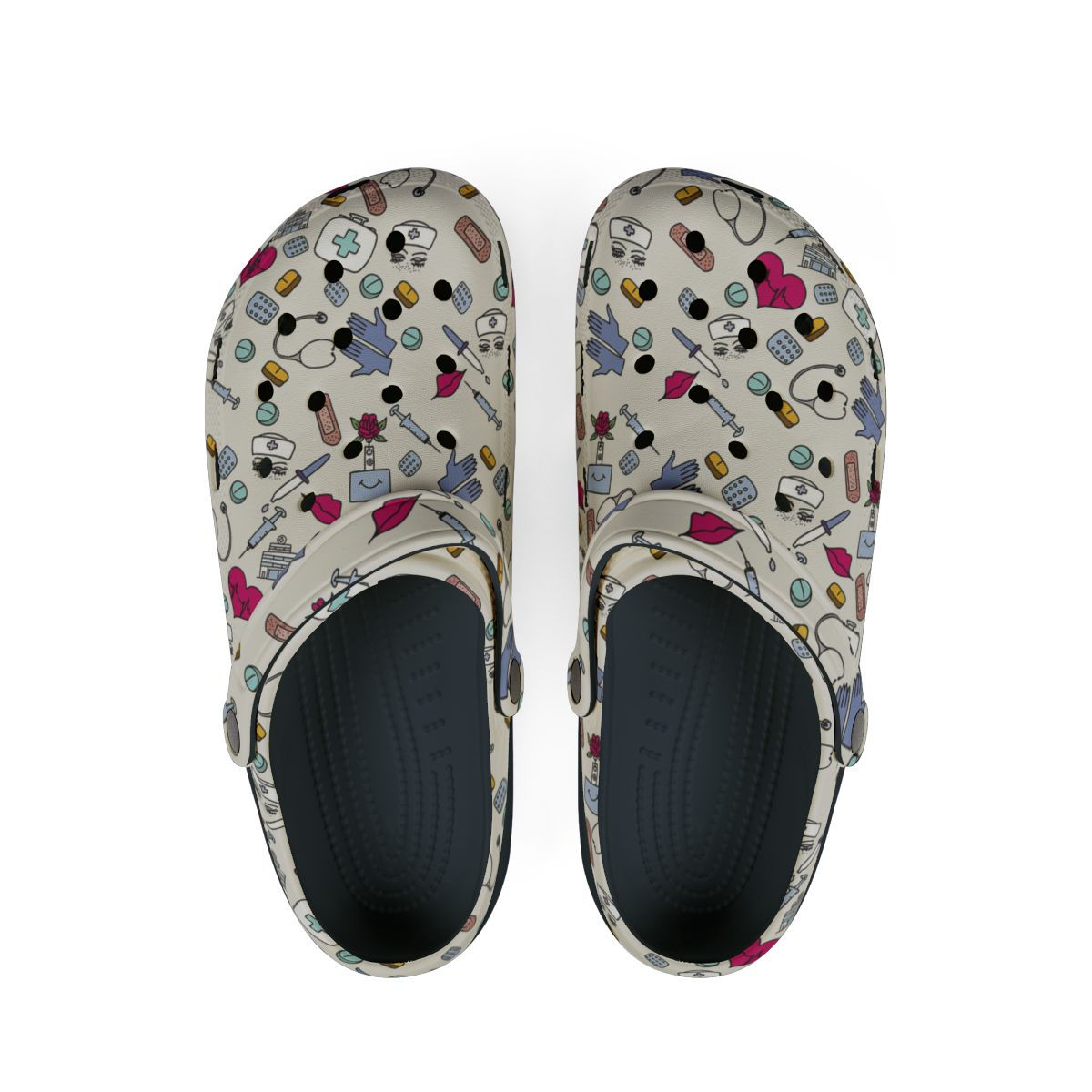 KLÅOG - EVA Foam Rubber Shoes (CLOG), Custom White, Pink, Purple Medical Design