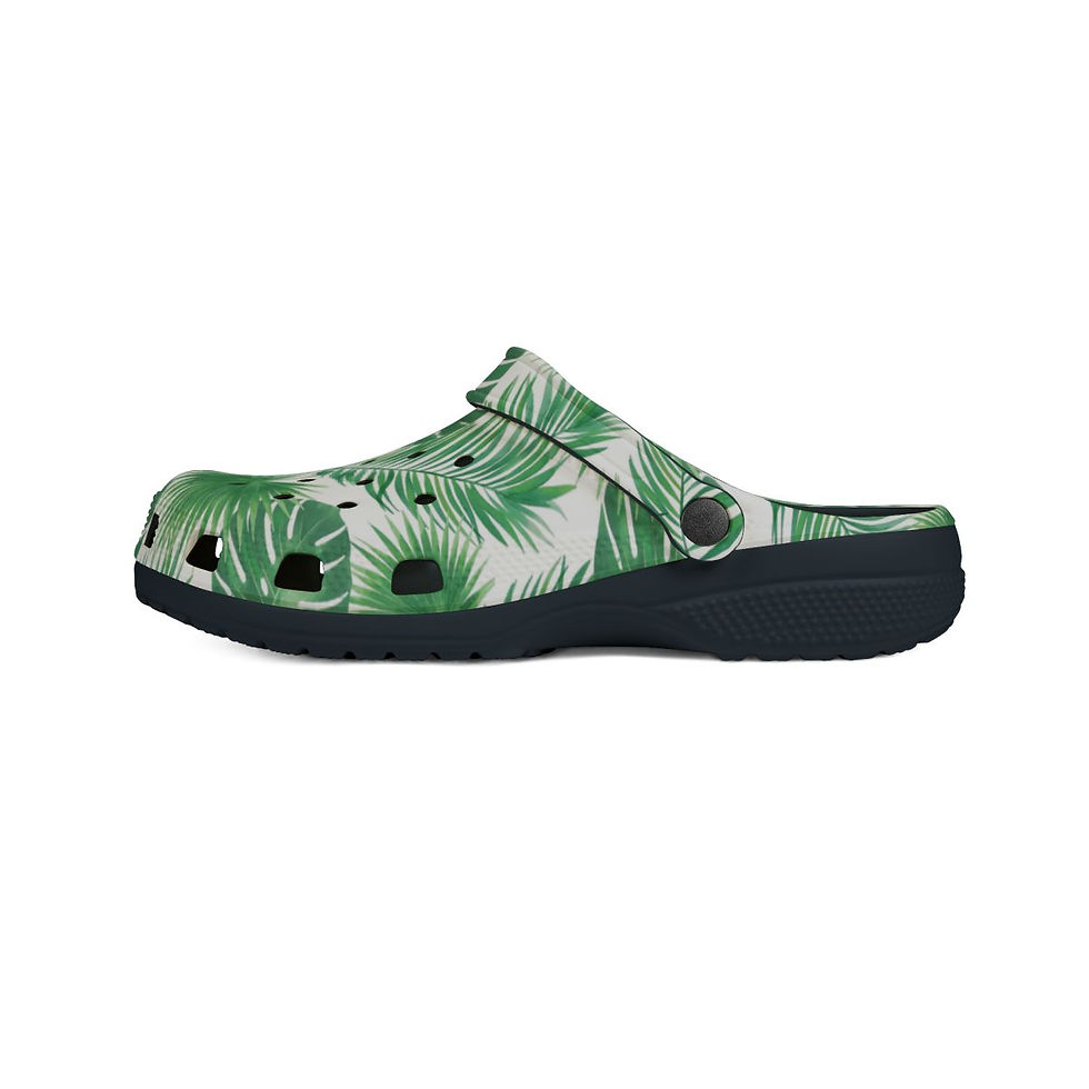 Thumbnail: KLÅOG - EVA Foam Rubber Shoes (CLOG), Custom Tropical Green Summer Vibe