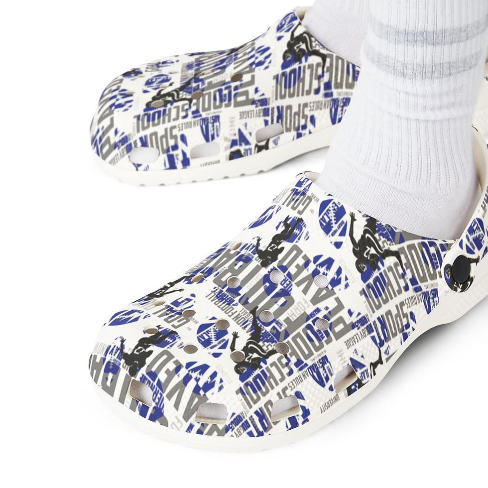 Thumbnail: KLÅOG - EVA Foam Rubber Shoes (CLOG), Custom Blue Football