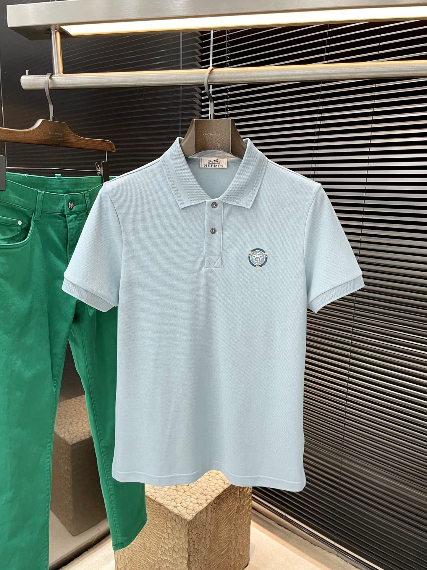 에르메스의류//폴로 반팔티 베이비블루