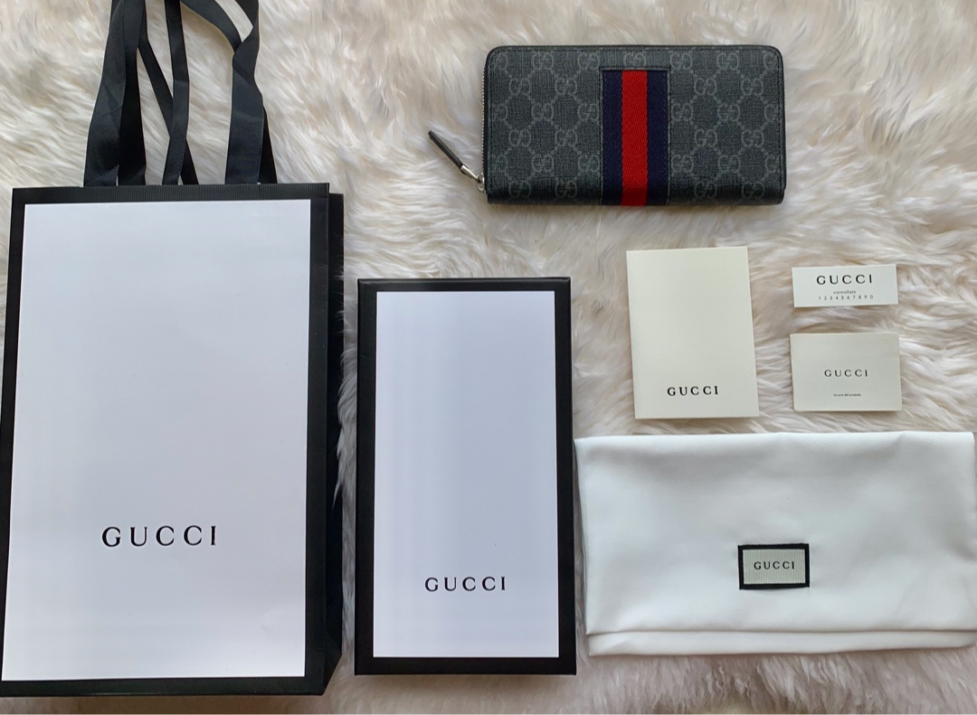 구찌지갑//GG시마 지퍼 장지갑