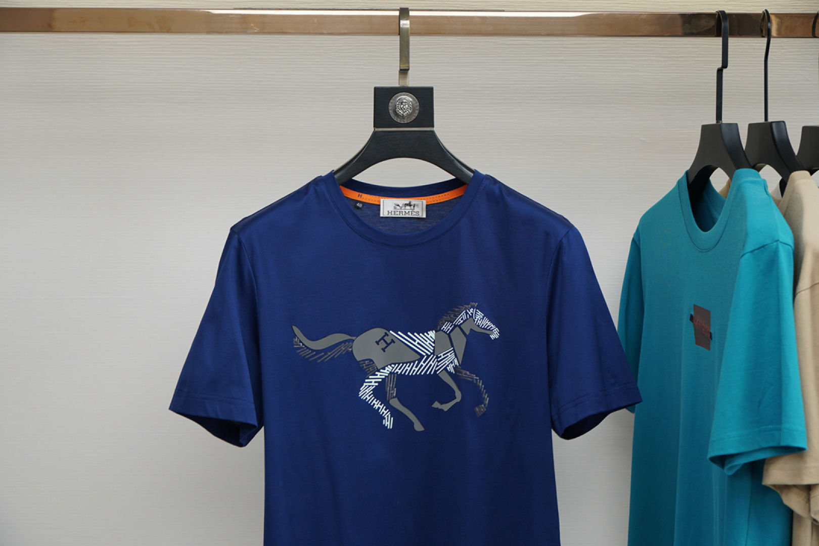 에르메스의류//프린팅 반팔티 블루