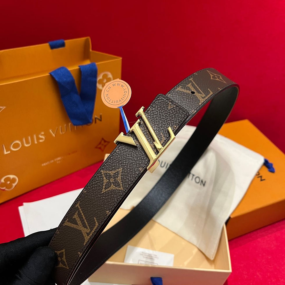 섬네일: 루이비통벨트//LV 이니셜 (LV Initiales) 30mm 리버서블 벨트 골드&빨간
