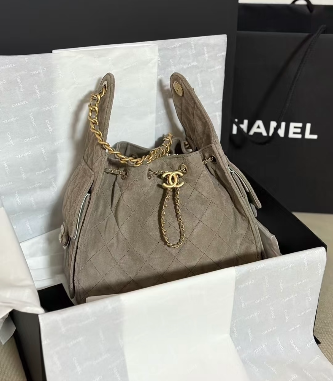 샤넬//25C 크루즈 스웨이드 호보백