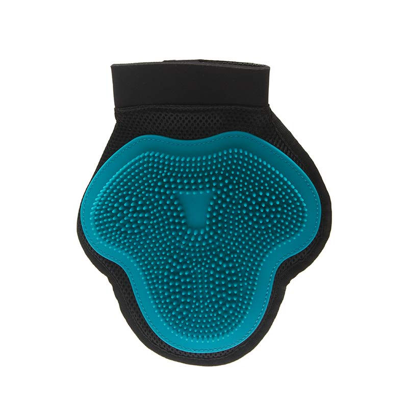 Messy Mutts Silicone Grooming Glove, Blue