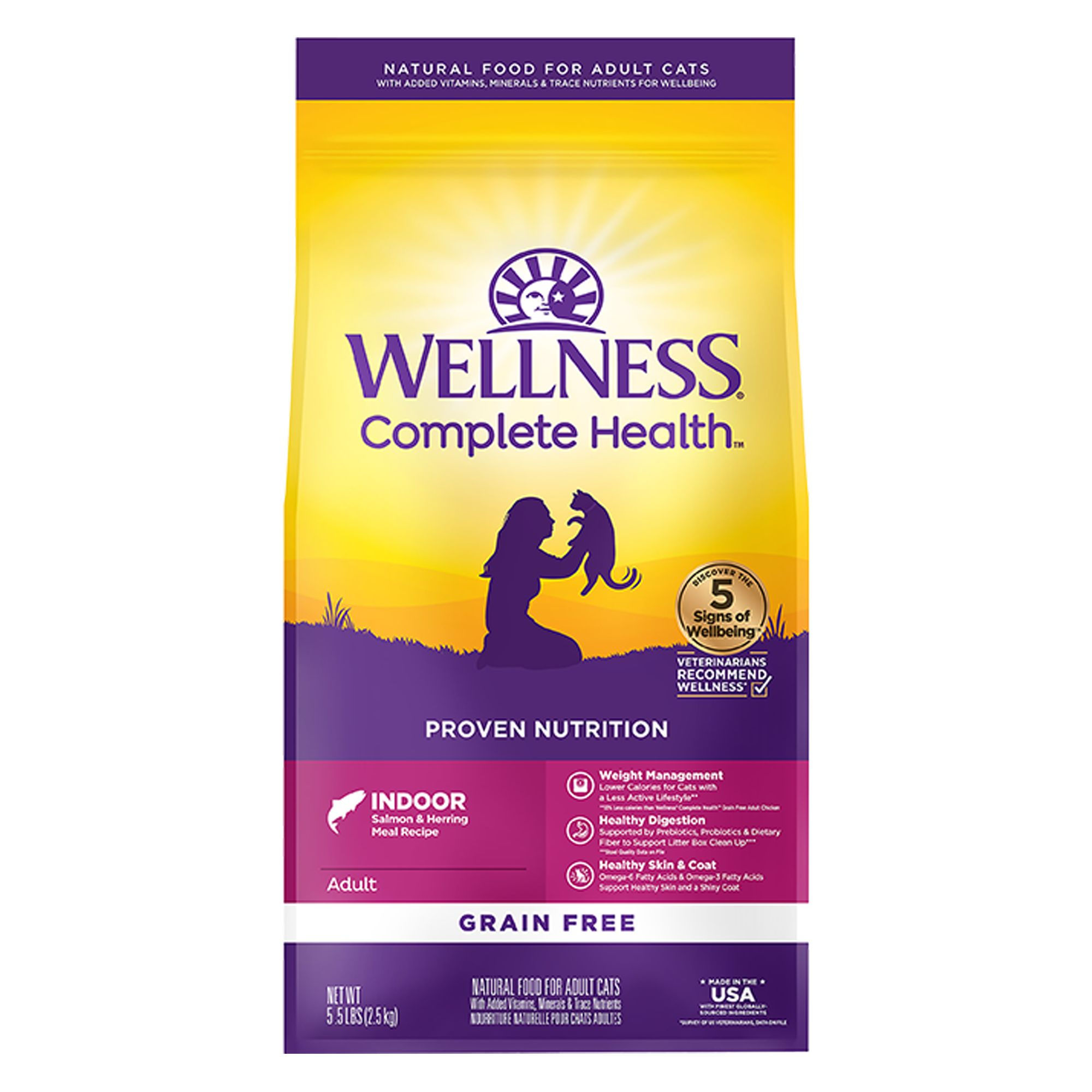 Wellness Complete Health Indoor Salmon & Herring Meal Recipe Adult Cat Food