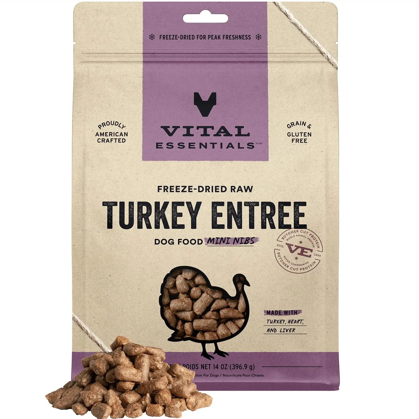 Vital Essentials Turkey Entree Mini Nibs Dog Food