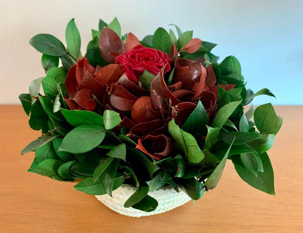 Cesto flor 1 rosa