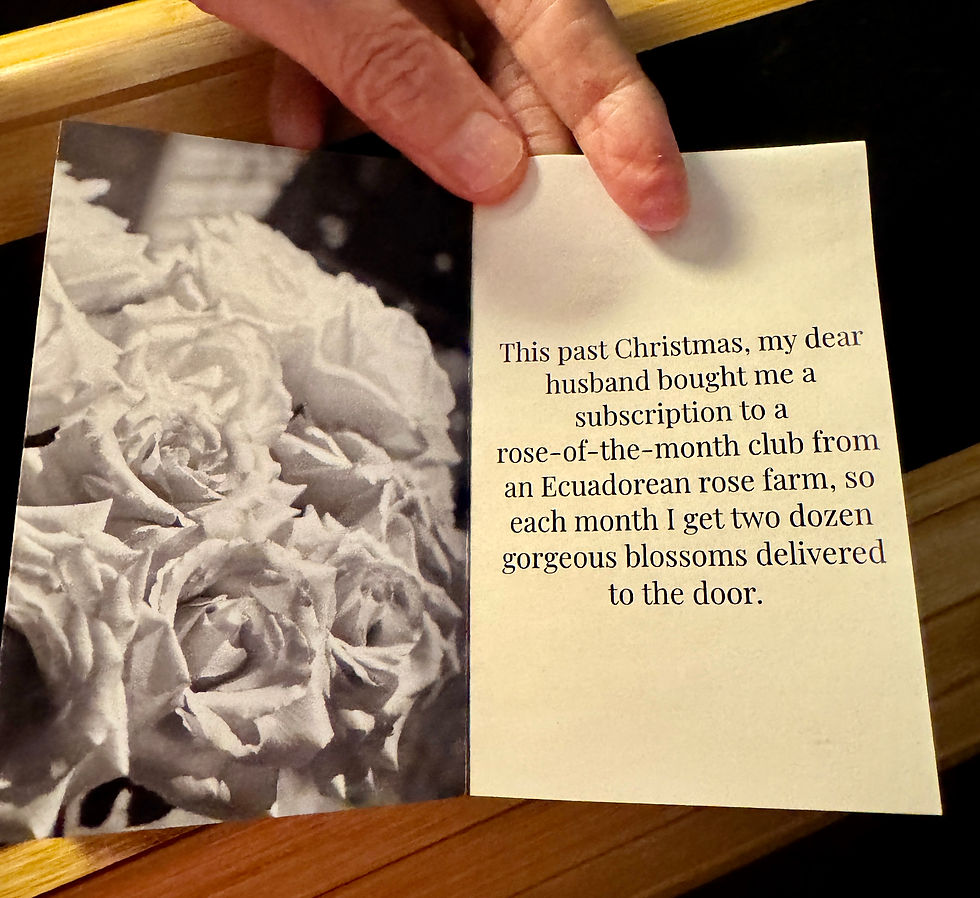 This past Christmas, my dear husband bought me a subscription to a rose-of-the-month club from an Ecuadorean rose farm, so each month I get two dozen gorgeous blossoms delivered to the door.