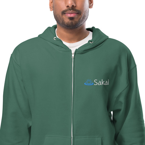 Sakai Embroidered Unisex fleece zip up hoodie | Sakai LMS