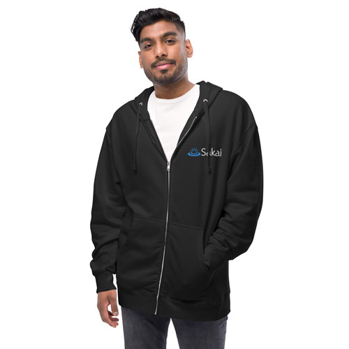 Sakai Embroidered Unisex fleece zip up hoodie | Sakai LMS