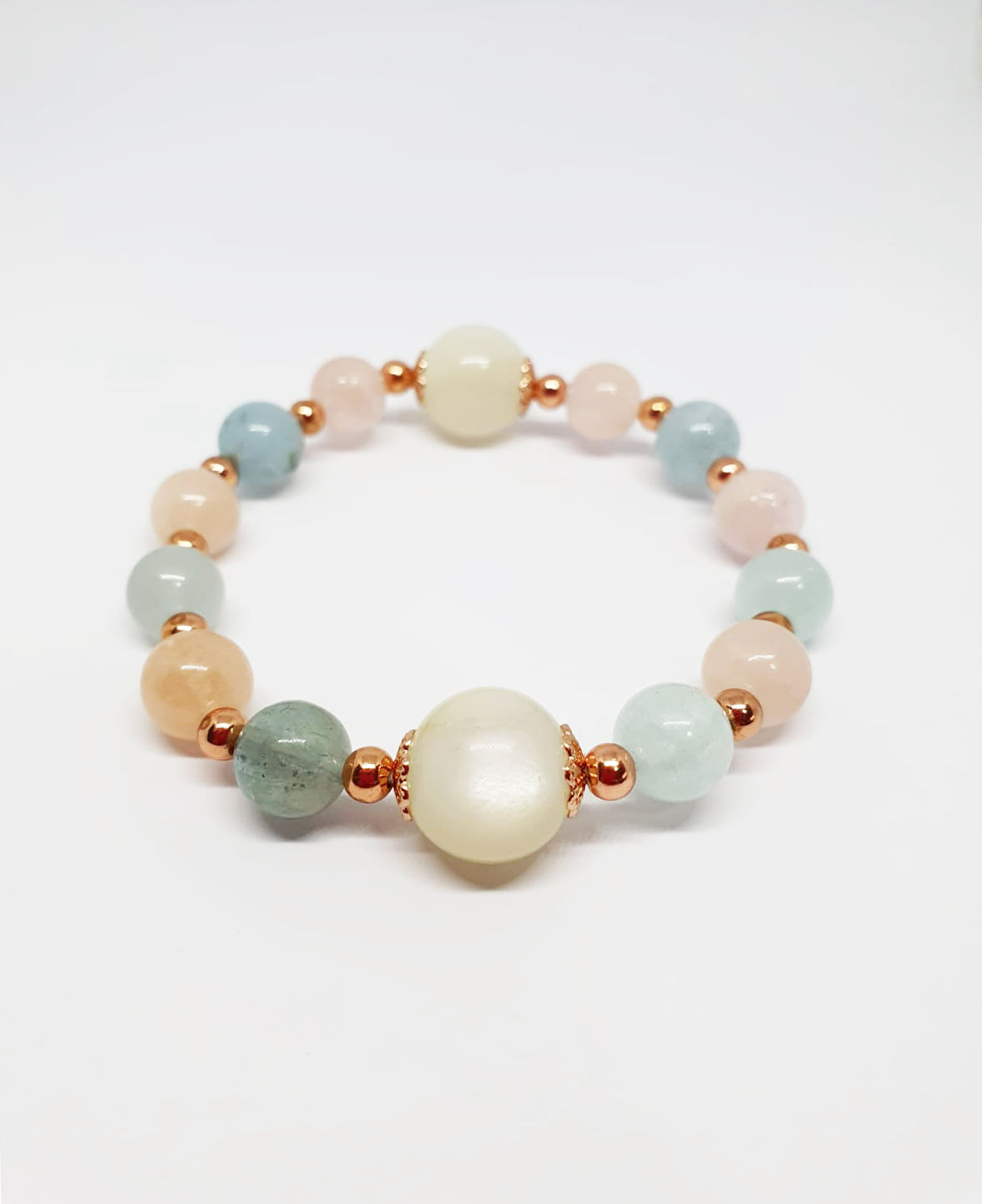 Beauty (Morganite & Moonstone) (8mm)