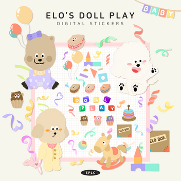 [Digital Stickers / goodnotes stickers] Free Download / sharing Elo's DOLL PLAY
