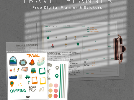[Digital Stickers & Planner / goodnotes stickers & Planner] Free Download / sharing Travel Planner