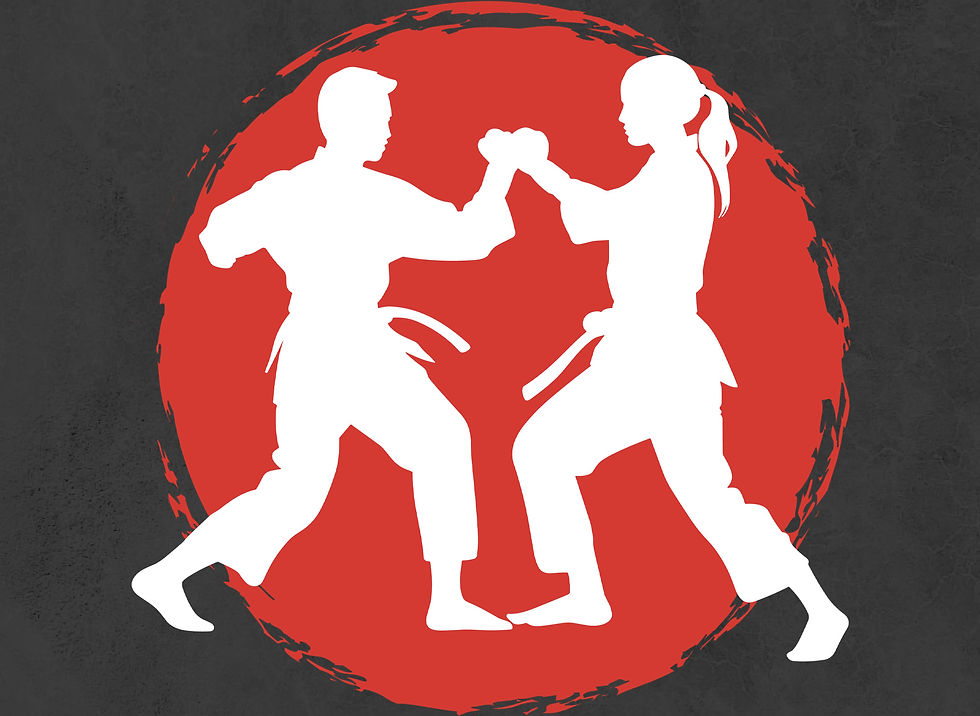 silhouette of two adults sparring