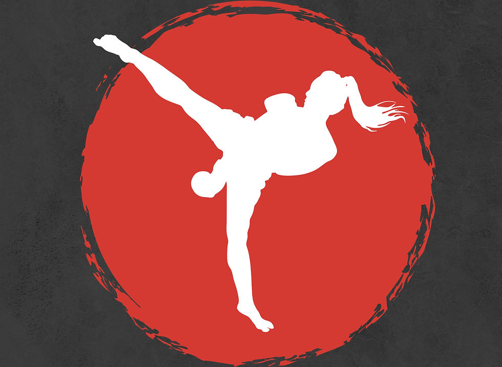 silhouette of a woman kicking with her leg fully extended above eye level