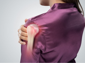 Holding a painful shoulder