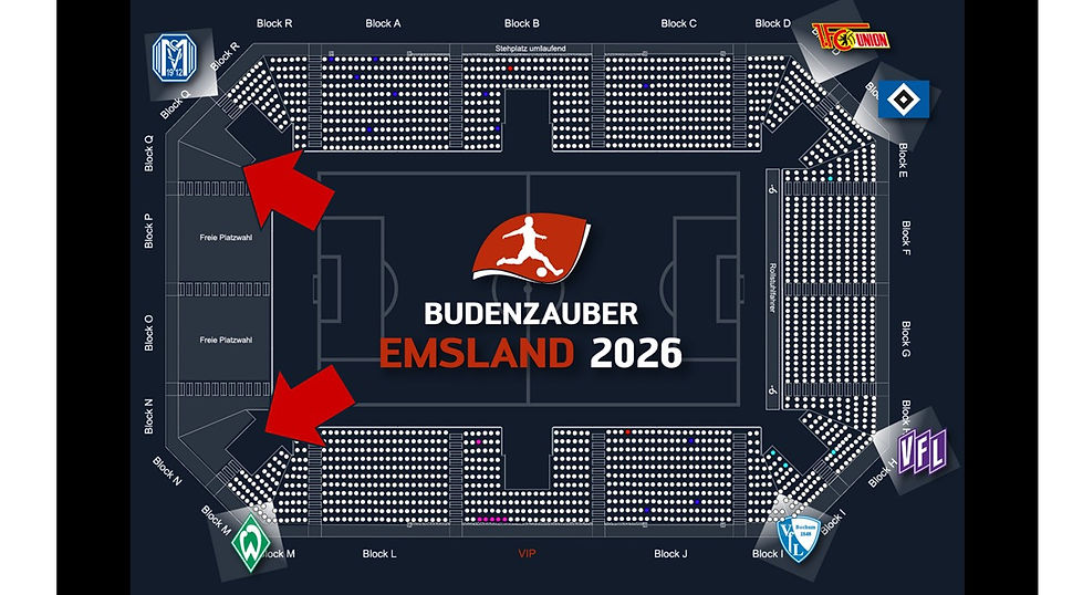 Letzte zusammenhängende Sitzplätze in den Blöcken N und Q
