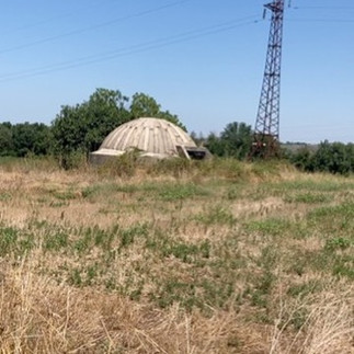A bunker in a field
