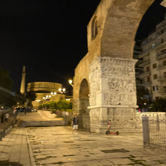 An archway with roman carvings in Thessaloniki
