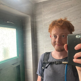 Me smiling in a mirror