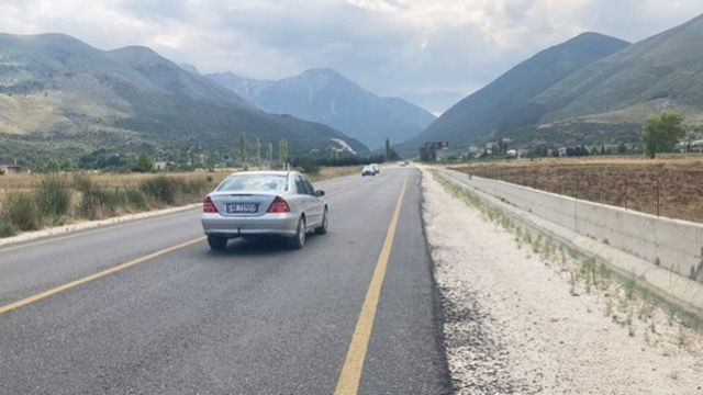 Albanian mountains in the distance