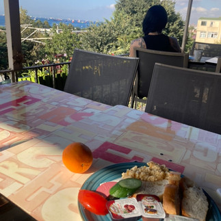 Fruity breakfast with a view of the Bosphorus