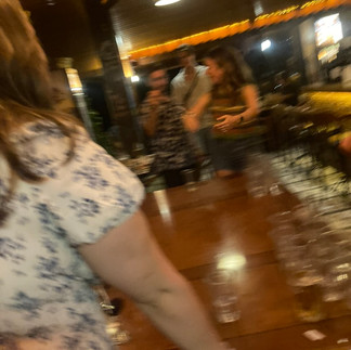 Blurry photo of beer pong