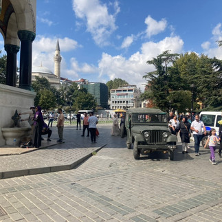old military vehicle in film shoot