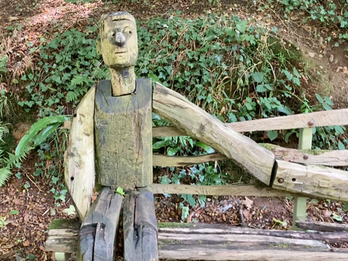 Suspicious sculpture of fondling man on Tarka Trail