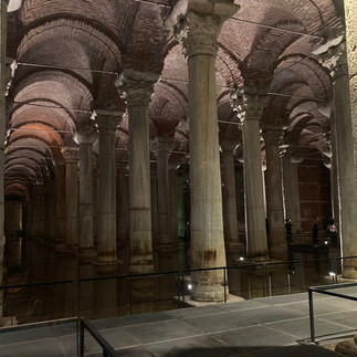 Roman columns in water