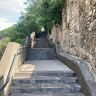 a long stratified staircase