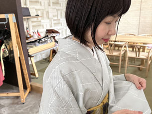 どこでも着物美人を着る私