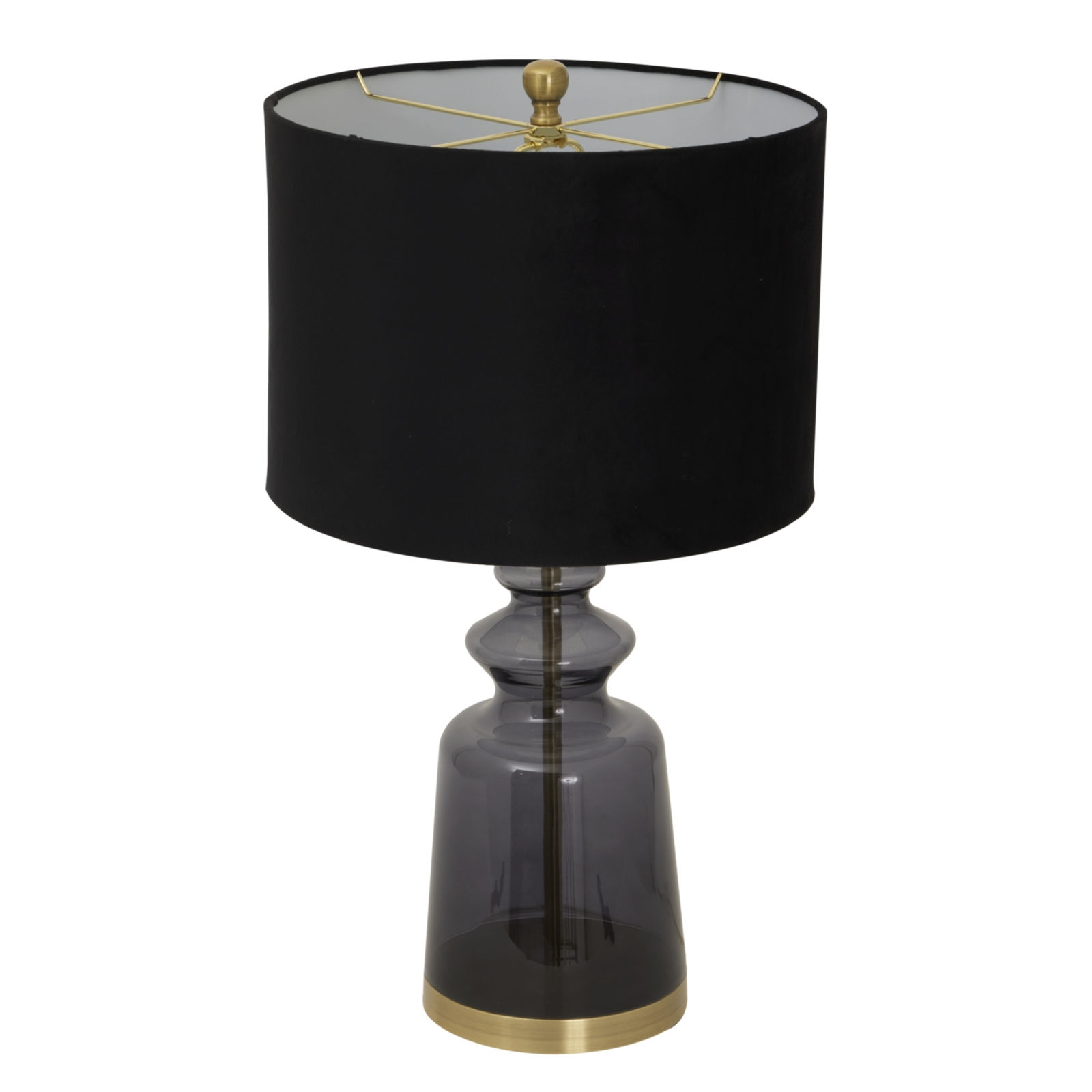 Luxton Glass Urn Lamp With Black Velvet Shade (23977)