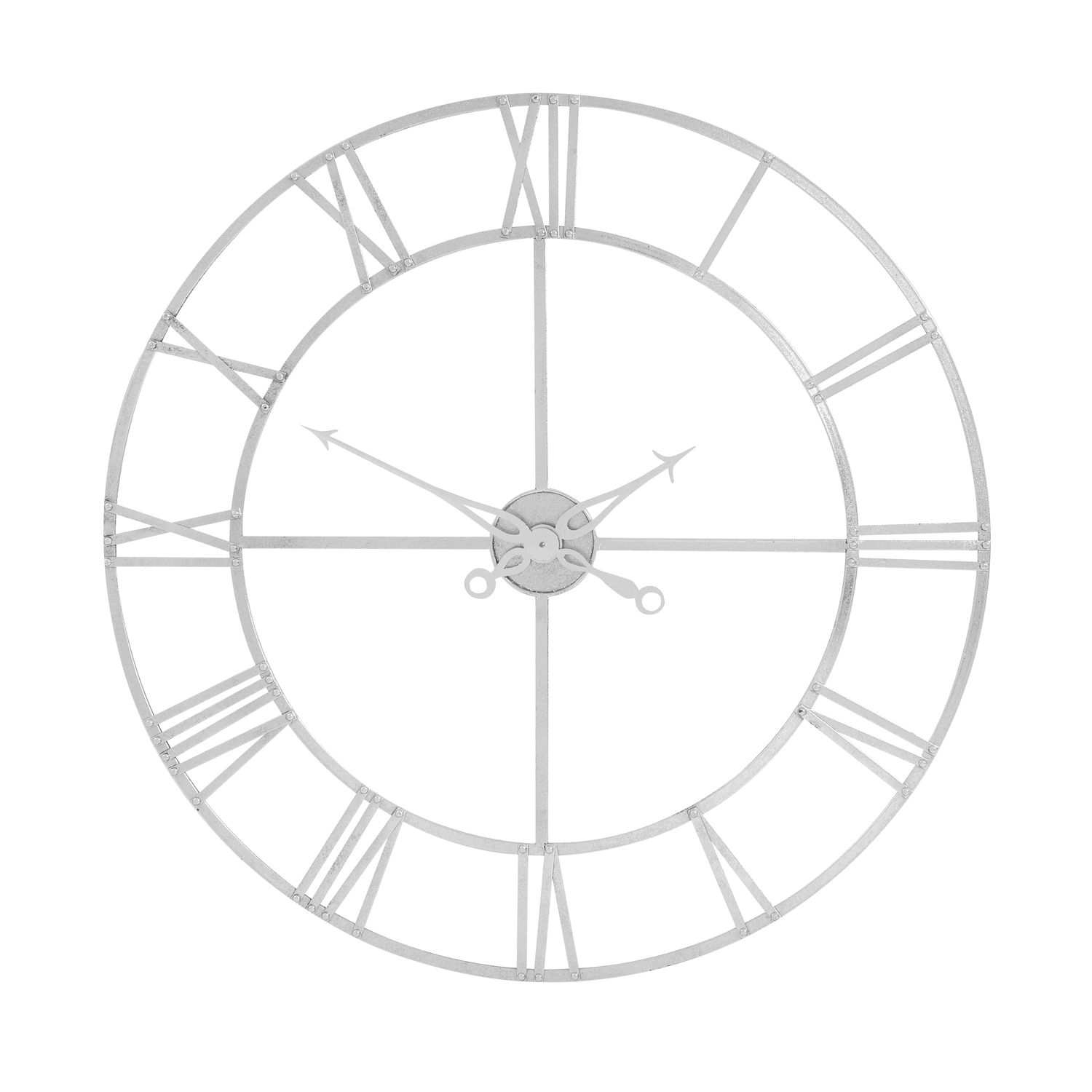 Large Silver Foil Skeleton Wall Clock (18896)