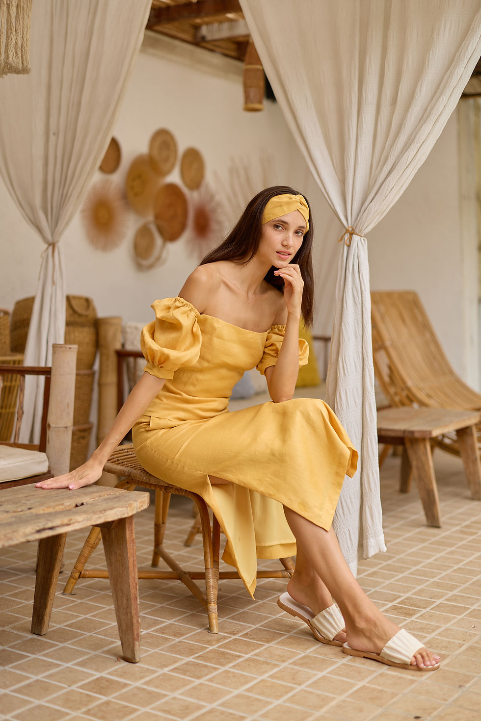 Thumbnail: Flora semi-sheer Ballon sleeves Top