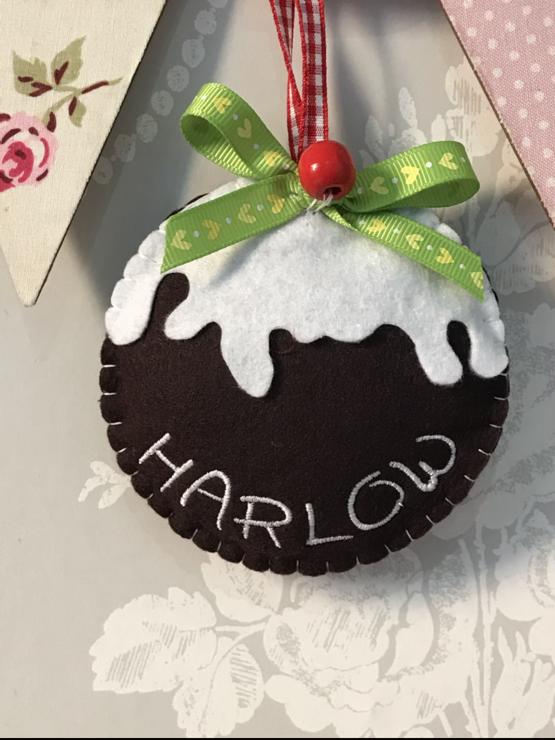 Personalised Christmas Pudding front view