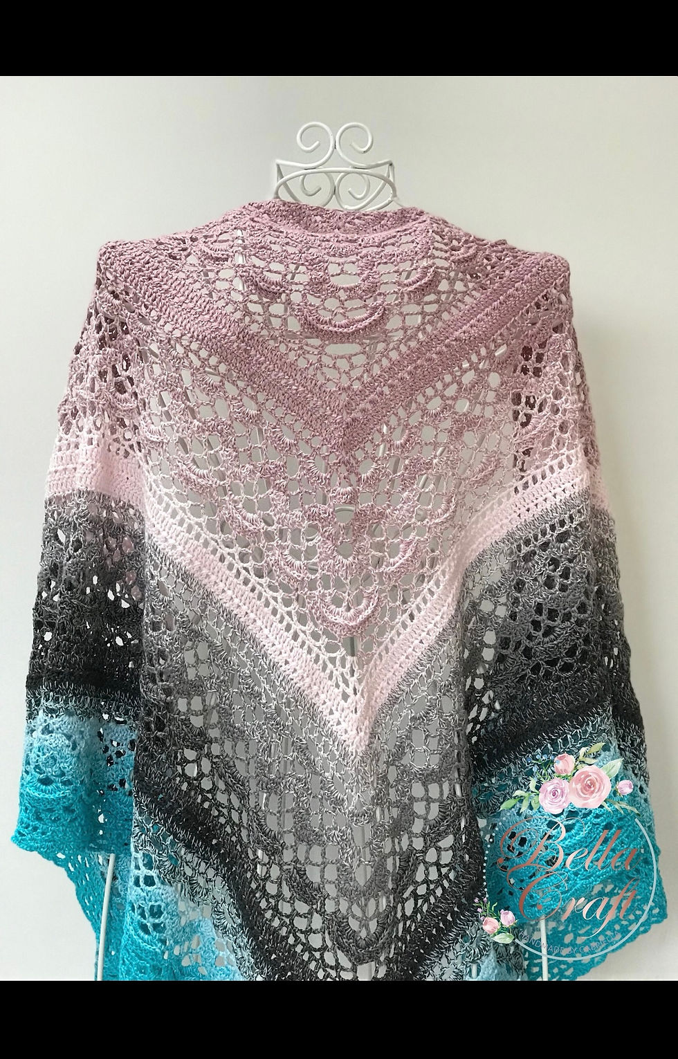 Thumbnail: Ombre Crochet Shawl - Pink to Turqoise