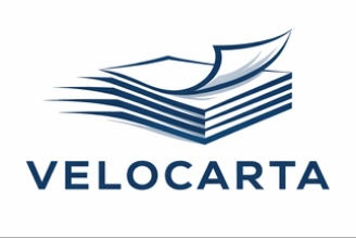 Velocarta logo of a stack of paper above the word Velocarta
