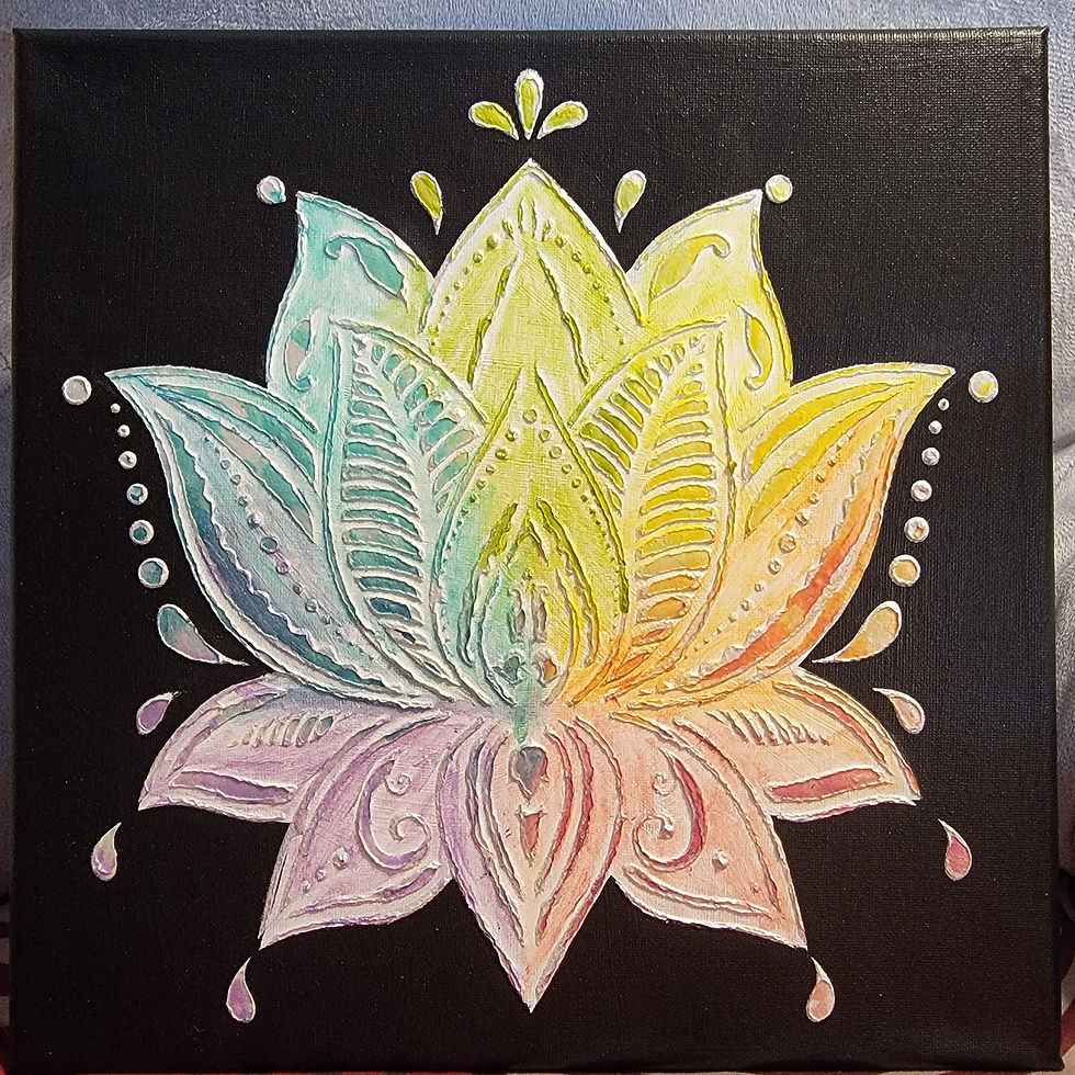 Thumbnail: Large Lotus Flower Art on Canvas