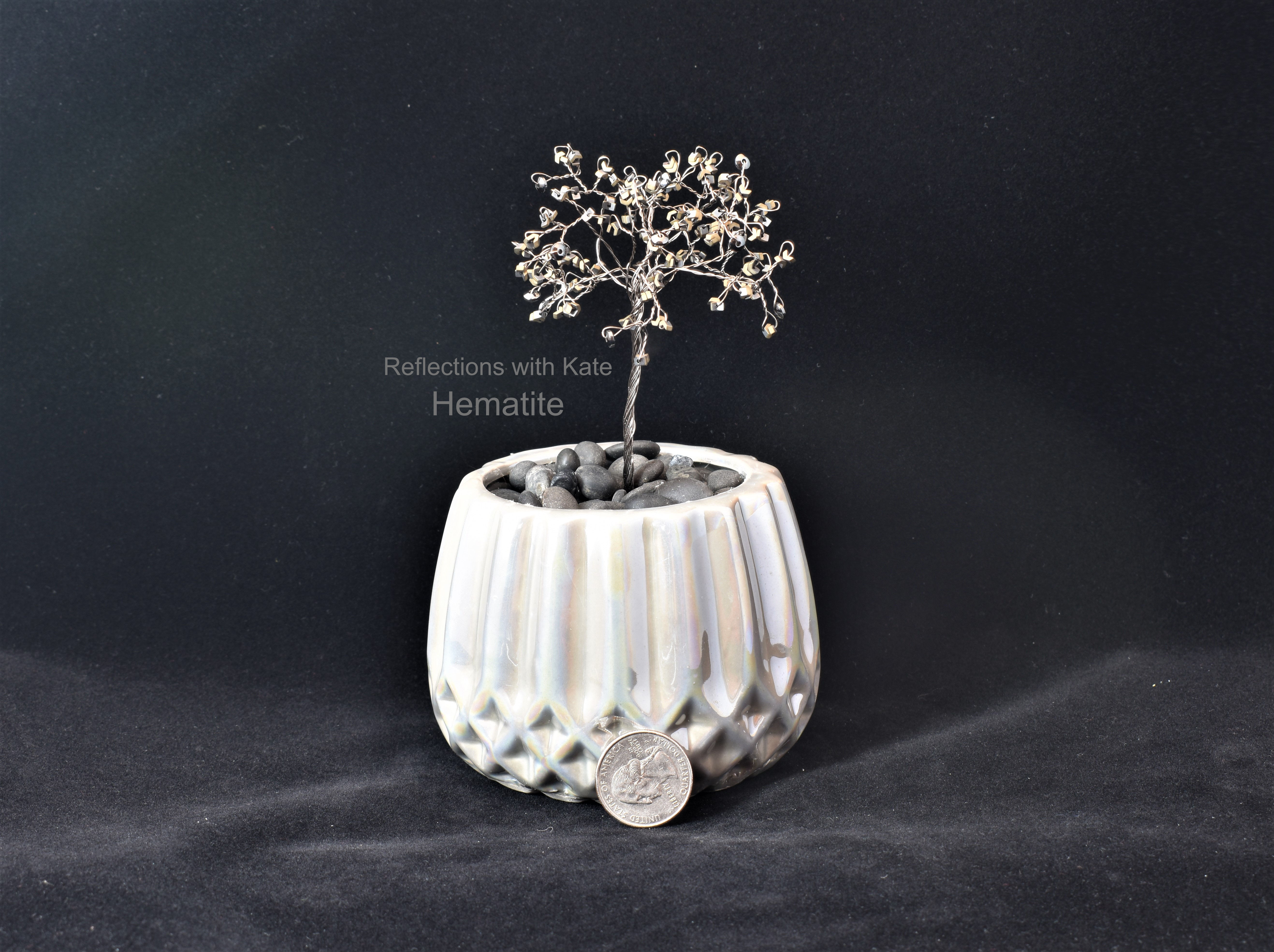 Hematite (BASE WILL VARY) Crystal Tree of Life on Base