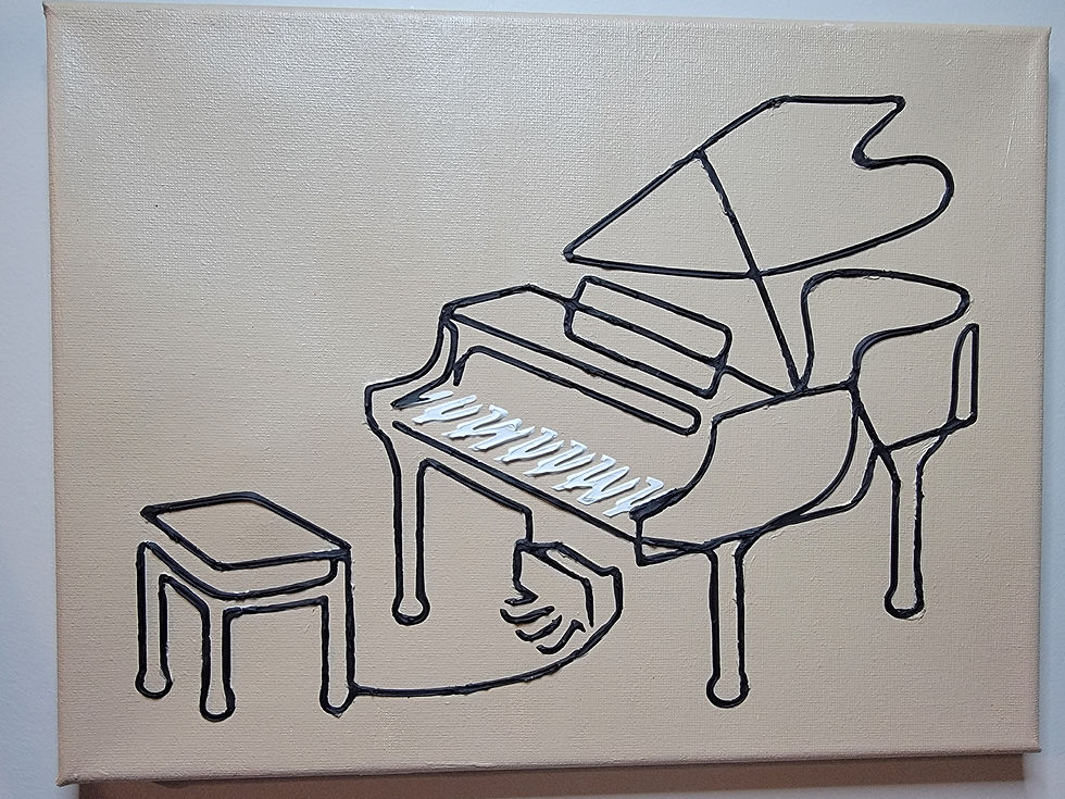 Thumbnail: 3-D Musical Instruments Textured Art on Canvas