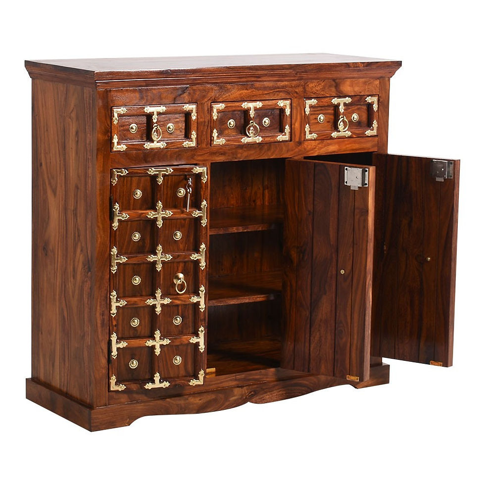 थंबनेल: Wooden Brass Ftd. Side Board