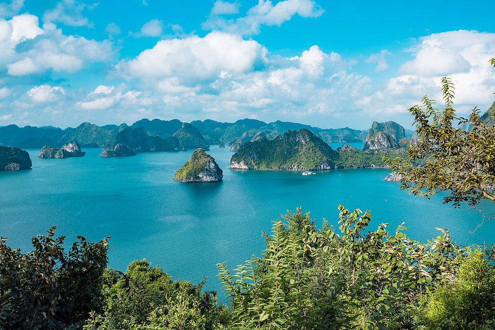 Vue panoramique de la Baie d'Halong au Vietnam